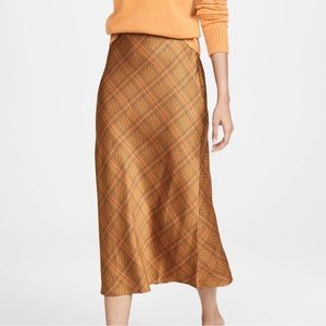 C/MEO Collective No Time Midi Skirt Plaid Women's Small